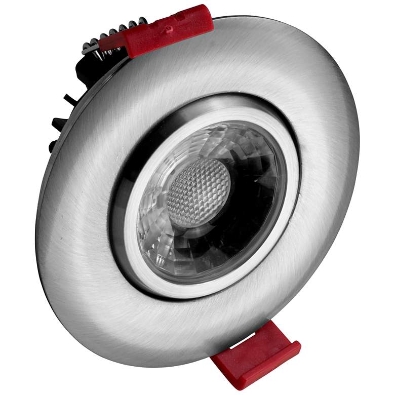 Image 1 Nicor 3" Nickel Residential LED Gimbal Recessed Downlight