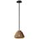 Nido 11 1/2" Wide Matte Black and Natural Rope Mini Pendant