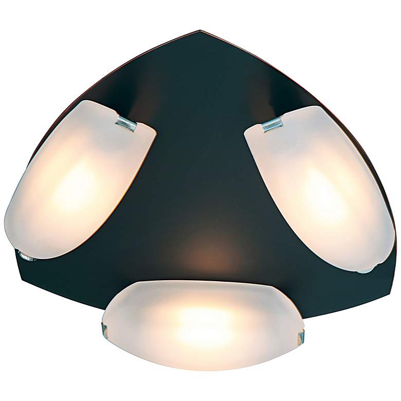 Image 1 Nido 14 1/4 inch Wide Rubbed Bronze Frosted Glass Ceiling Light