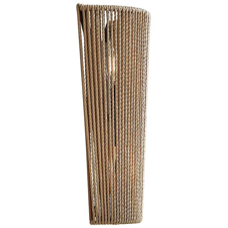 Image 2 Nido 15" High Matte Black and Natural Rope ADA Wall Sconce