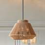 1_Nido 18" Wide Matte Black and Natural Rope Pendant