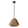 3_Nido 18" Wide Matte Black and Natural Rope Pendant more views