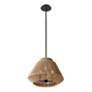 4_Nido 18" Wide Matte Black and Natural Rope Pendant more views