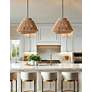 6_Nido 18" Wide Matte Black and Natural Rope Pendant more views