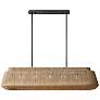 2_Nido 54" Wide Matte Black and Natural Rope Linear Pendant