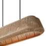 5_Nido 54" Wide Matte Black and Natural Rope Linear Pendant more views