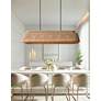 6_Nido 54" Wide Matte Black and Natural Rope Linear Pendant more views