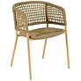 Niel Natural Rope Oak Iron Outdoor Dining Chair