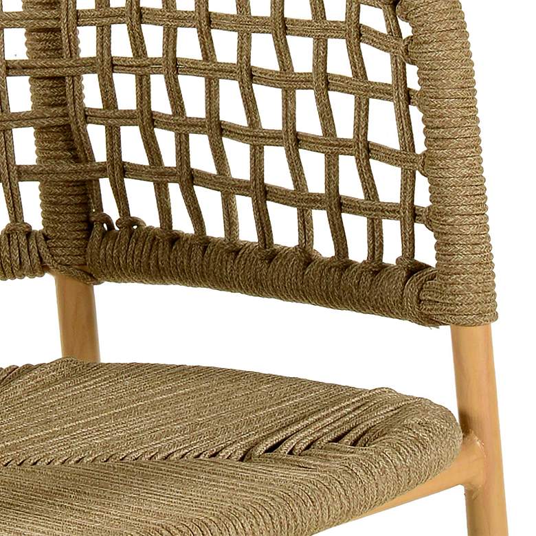 Image 2 Niel Natural Rope Oak Iron Outdoor Dining Chair more views