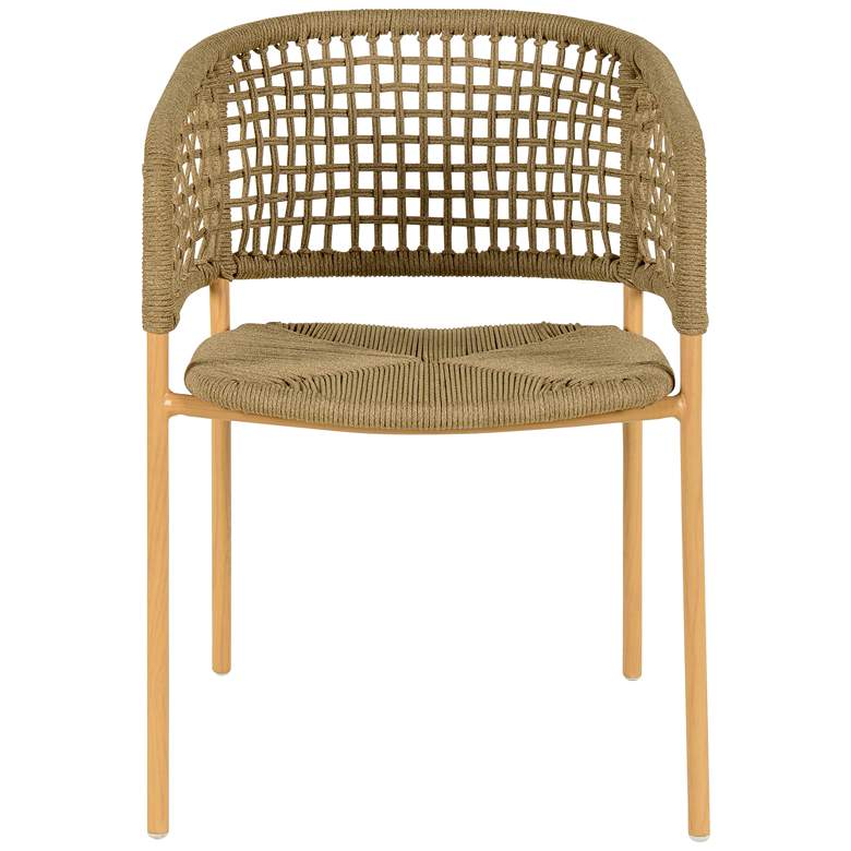 Image 3 Niel Natural Rope Oak Iron Outdoor Dining Chair more views