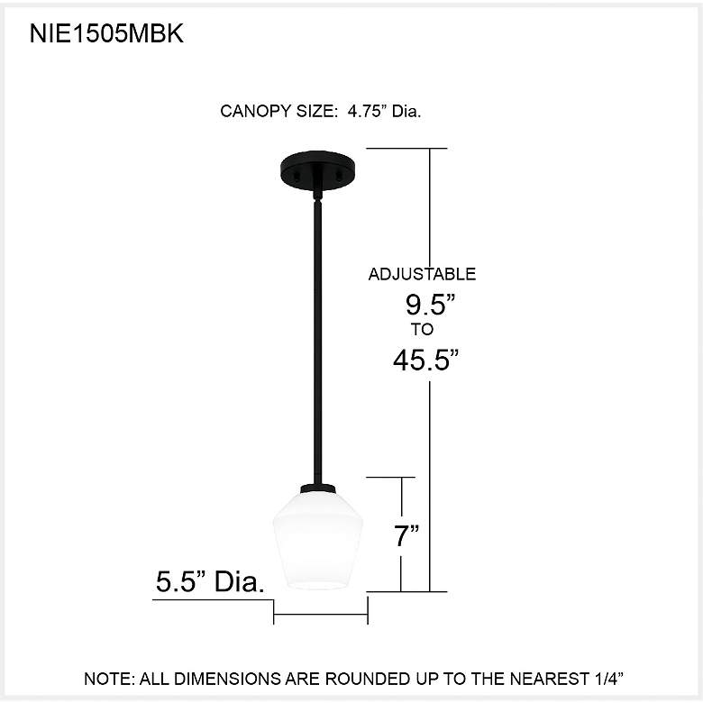 Image 7 Nielson 1-Light Matte Black Mini Pendant Light more views