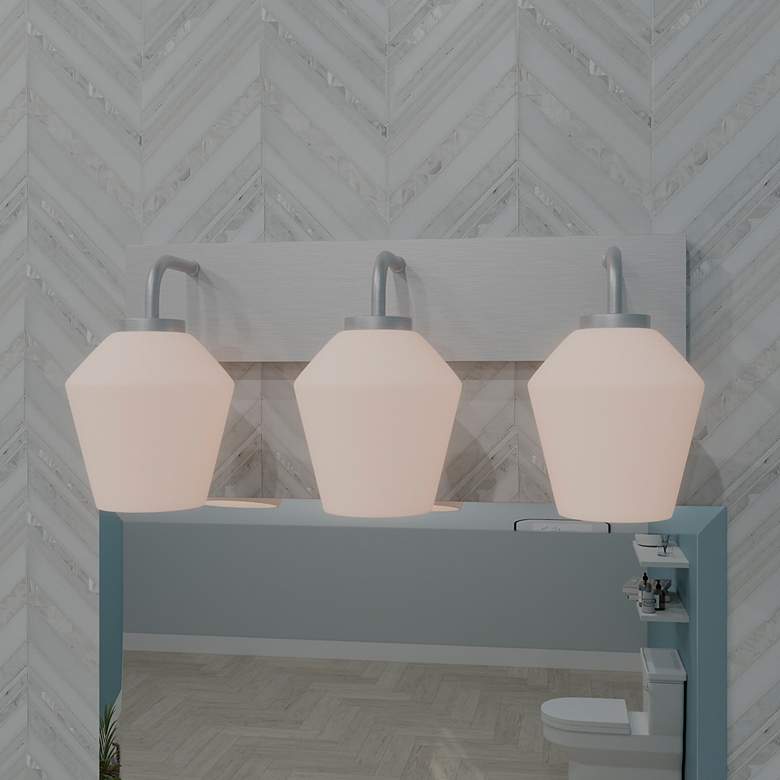 Image 1 Nielson 3-Light Brushed Nickel Bath Light