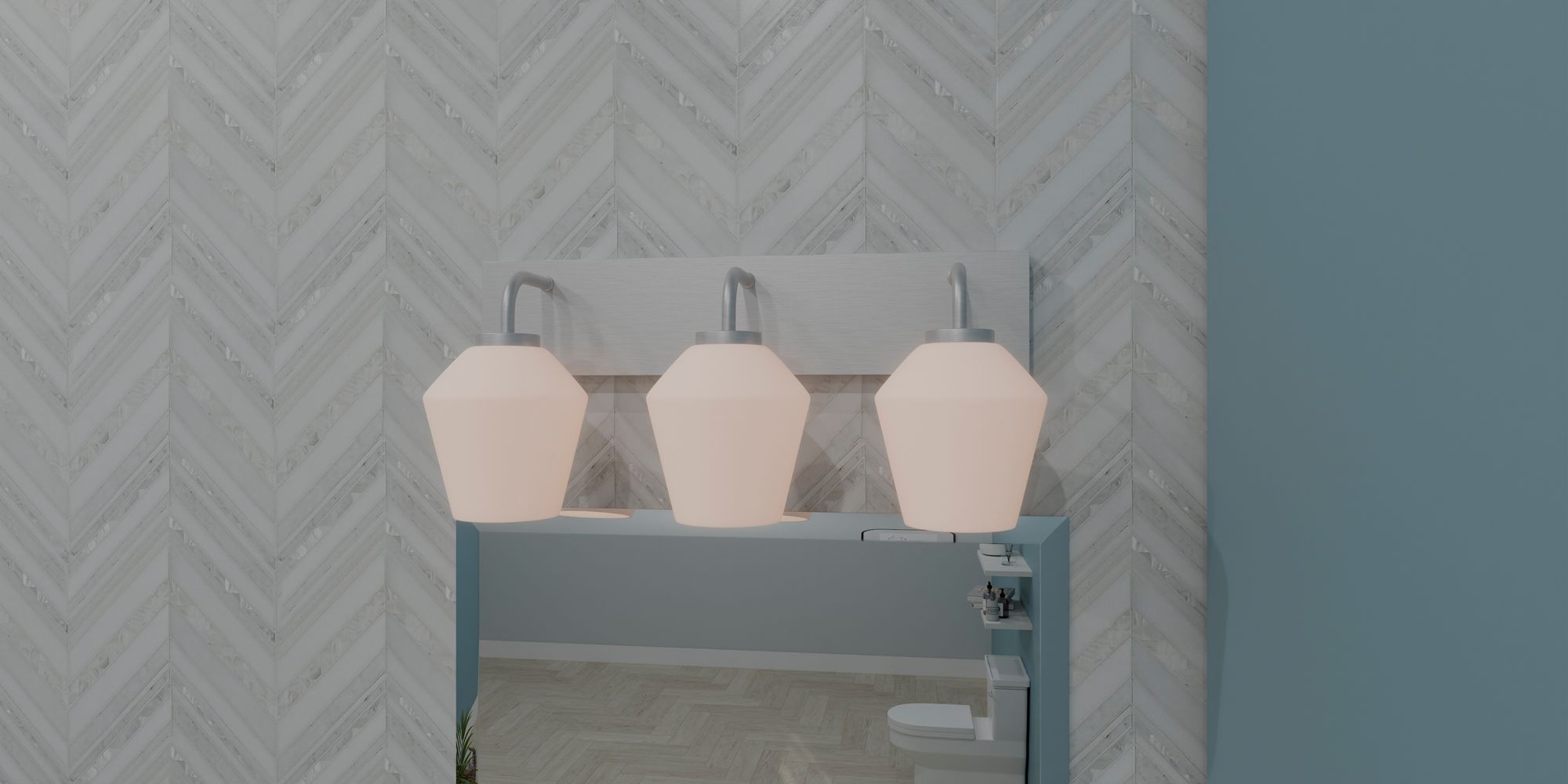 Nielson 3-Light Brushed Nickel Bath Light