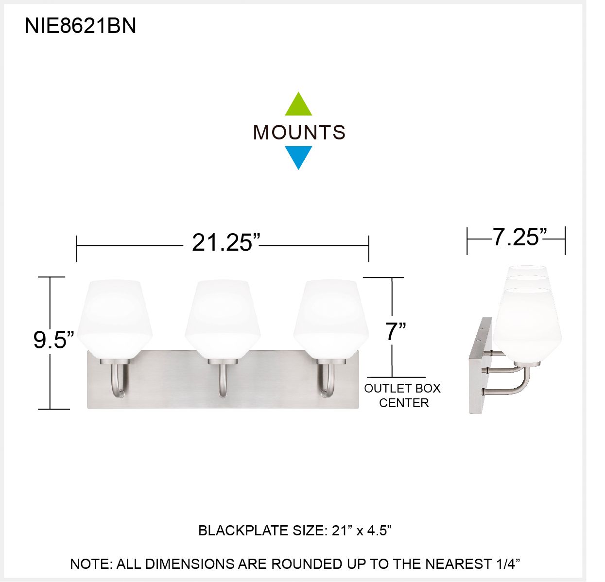 Nielson 3-Light Brushed Nickel Bath Light