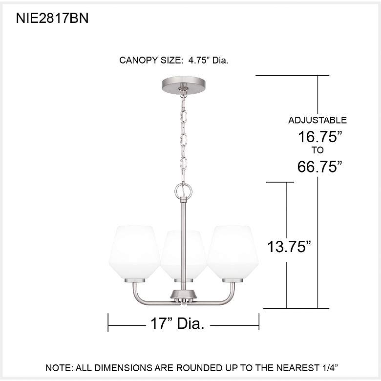 Image 7 Nielson 3-Light Brushed Nickel Pendant Light more views