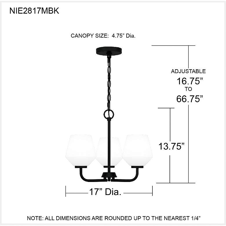 Image 7 Nielson 3-Light Matte Black Pendant Light more views