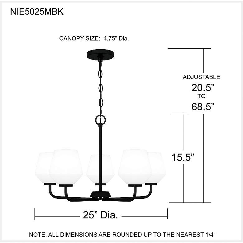 Image 7 Nielson 5-Light Matte Black Chandelier more views