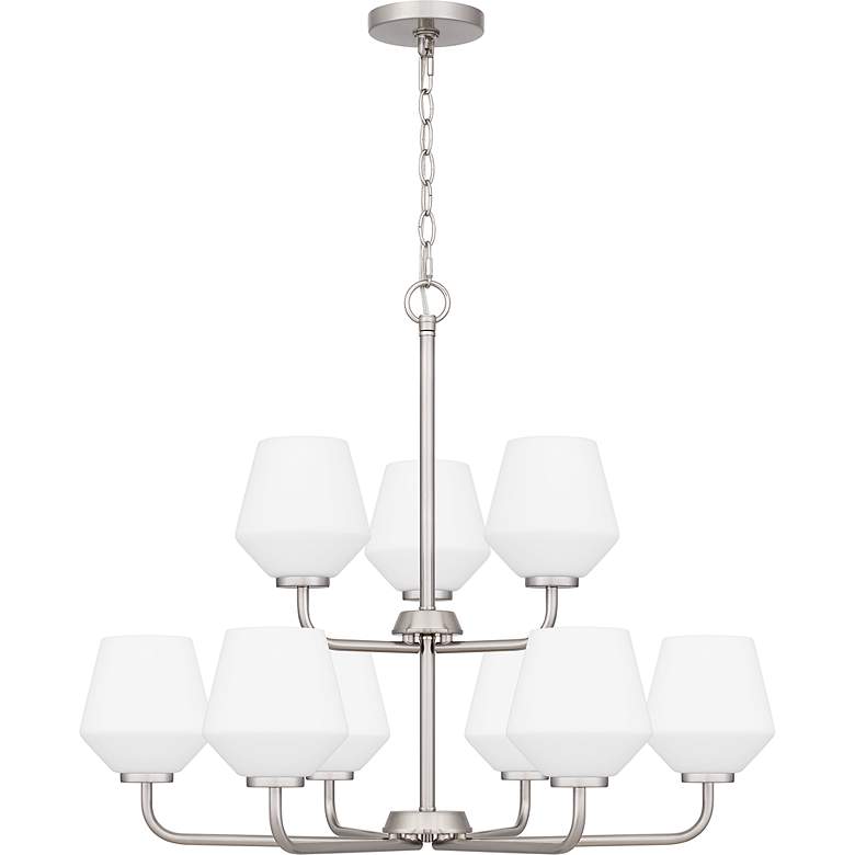 Image 2 Nielson 9-Light Brushed Nickel Chandelier more views