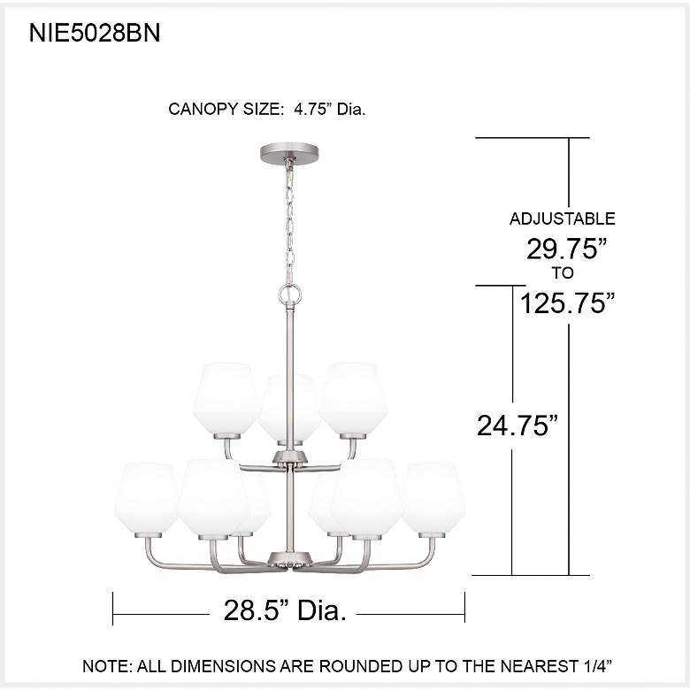 Image 7 Nielson 9-Light Brushed Nickel Chandelier more views