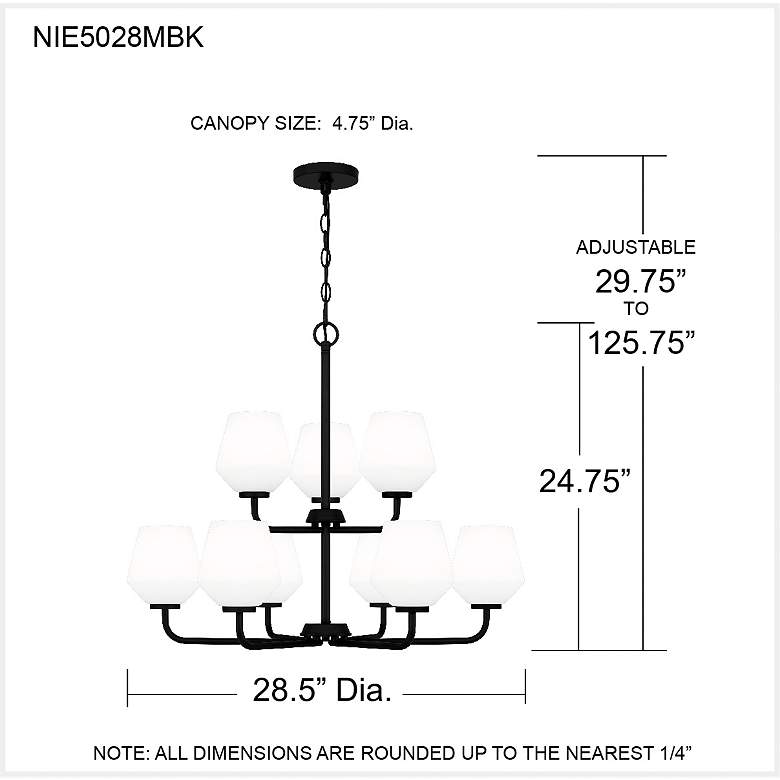 Image 7 Nielson 9-Light Matte Black Chandelier more views