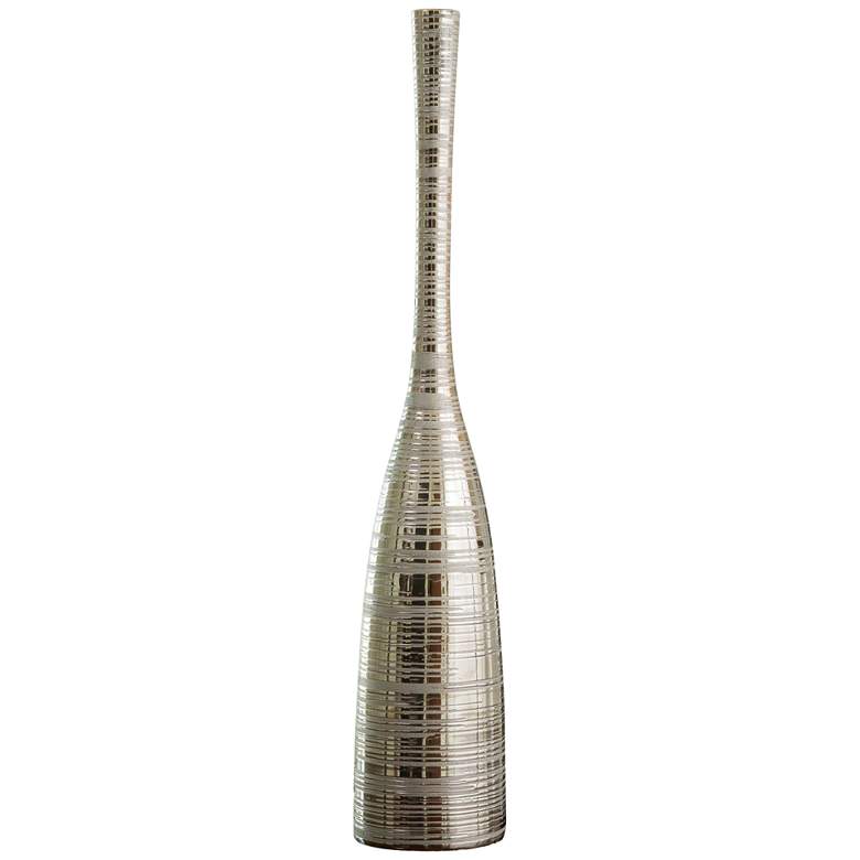 Image 1 Nifty Silver 30 inchH Portuguese Ribbed Tall Metallic Vase