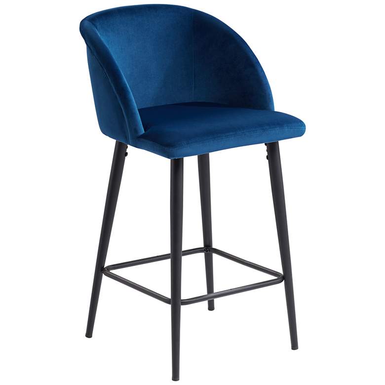 Image 2 Nigel Blue Velvet Luxe Barstool