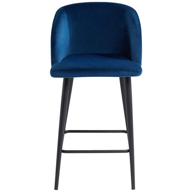 Image 6 Nigel Blue Velvet Luxe Barstool more views