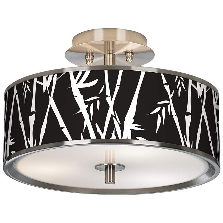 Image 1 Night Bamboo Giclee Glow 14" Wide Ceiling Light