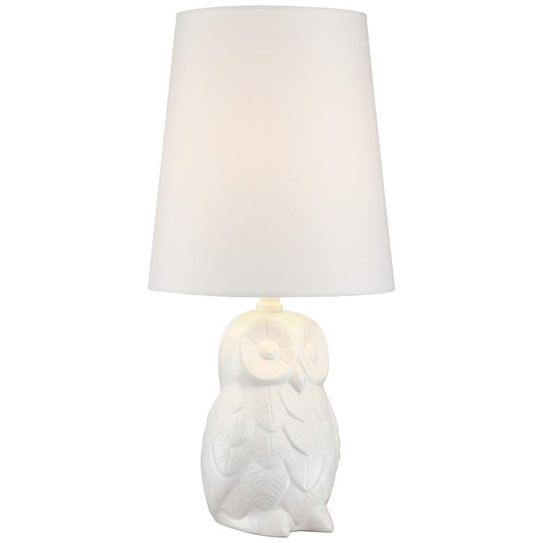 Image 3 Night Owl 19 inch High White Ceramic Accent Table Lamp