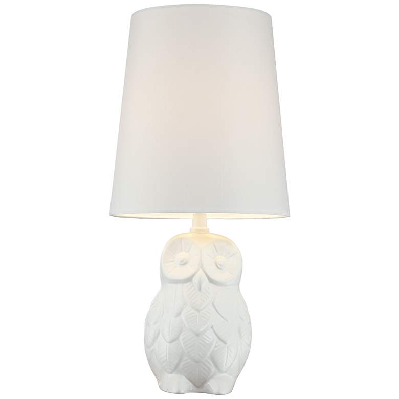 Image 7 Night Owl 19 inch High White Ceramic Accent Table Lamp more views
