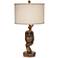 Night Owl Aged Fruitwood Accent Table Lamp