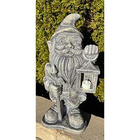 Image1 of Night Watchman Garden Gnome 21" High Trevia Graystone Statue