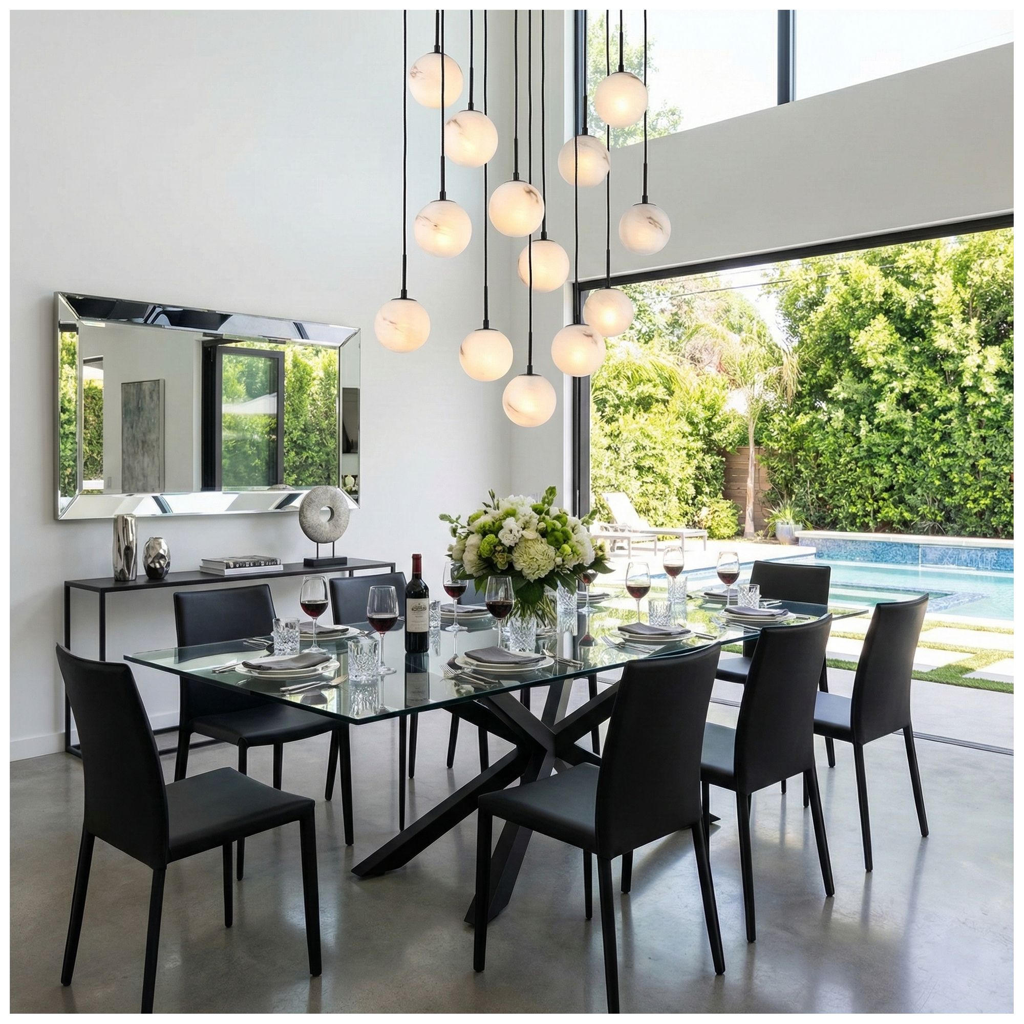 Image 7 Nightfall 34.5" Wide 13-Light Black Pendant more views