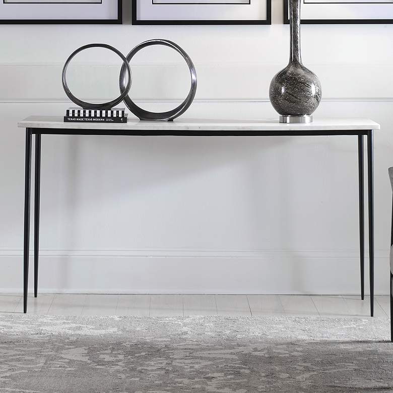 Image 1 Nightfall White Marble Console Table