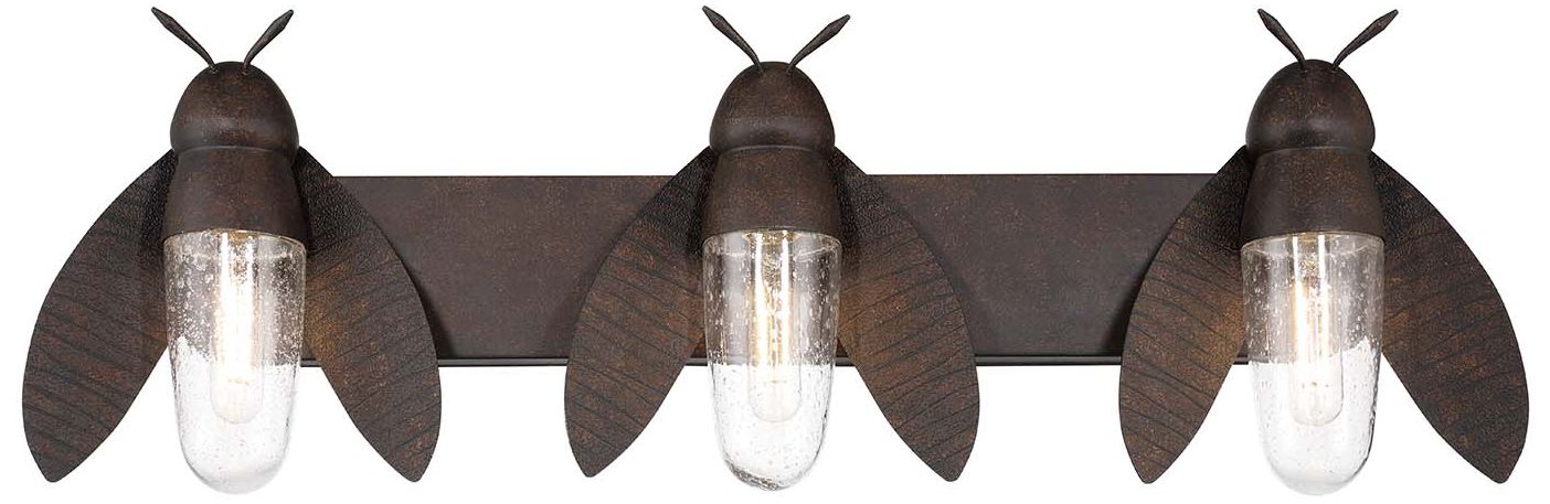 Image 2 Nightflight 34" Wide 3-Light Rustic Bronze Vanity Light more views