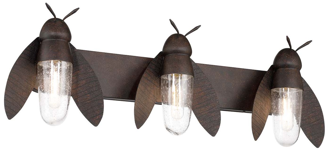 Image 4 Nightflight 34" Wide 3-Light Rustic Bronze Vanity Light more views