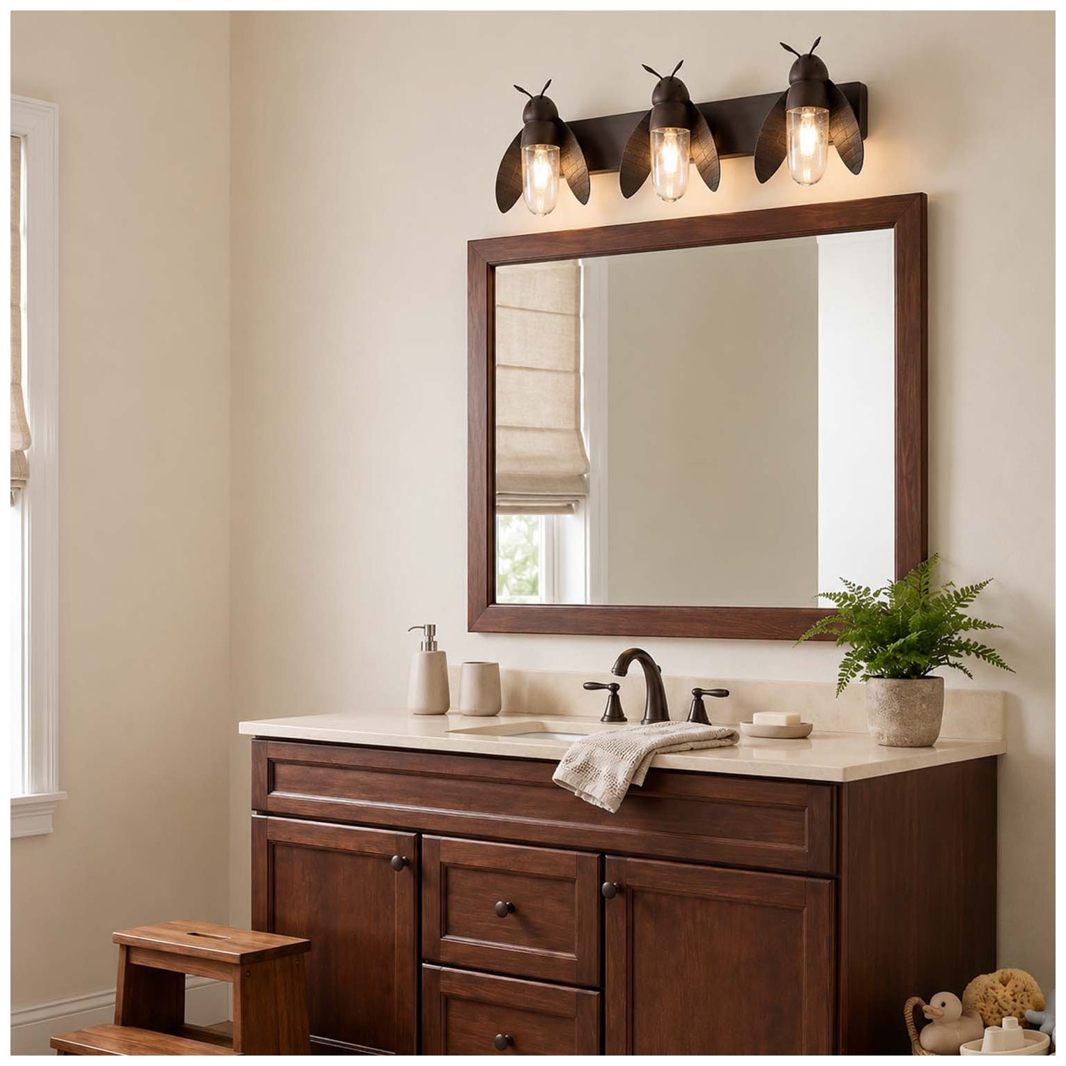 Image 5 Nightflight 34" Wide 3-Light Rustic Bronze Vanity Light more views