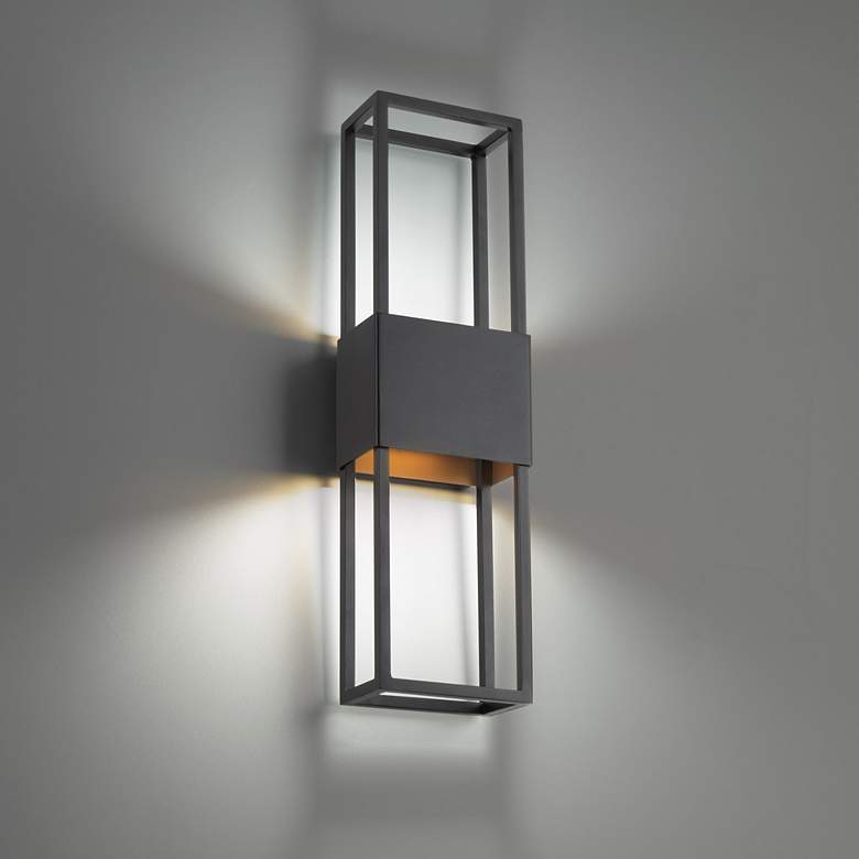 Image 1 Nightvision 20"H x 5.63"W 2-Light Outdoor Wall Light in Black
