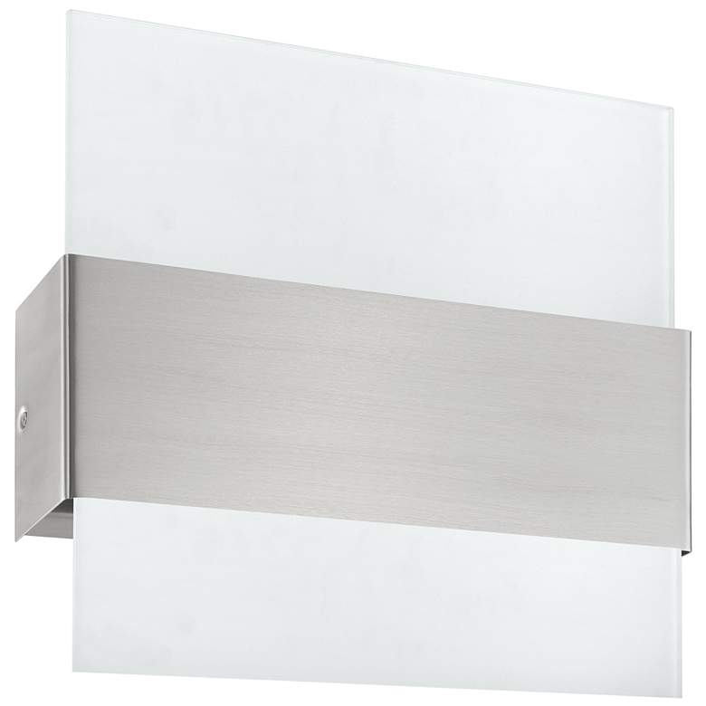 Image 1 Nikita LED - 2-Light LED Wall Light - Matte Nickel - Satin Glass
