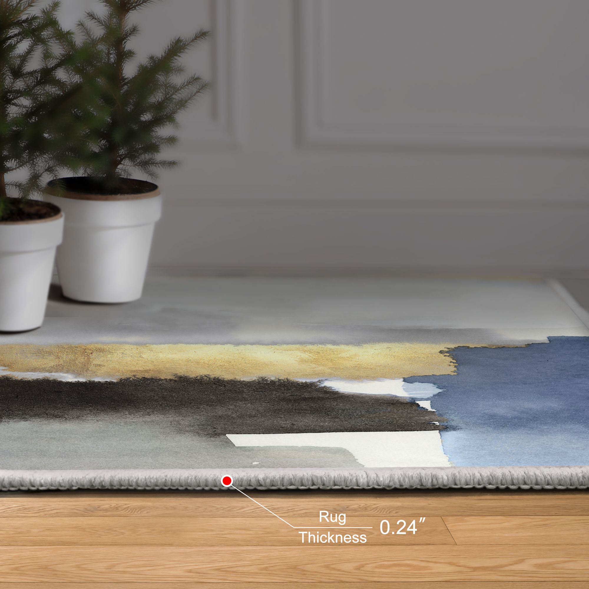 Image 6 Nikka Washable Abstract Art Area Rug size 5'x8' more views