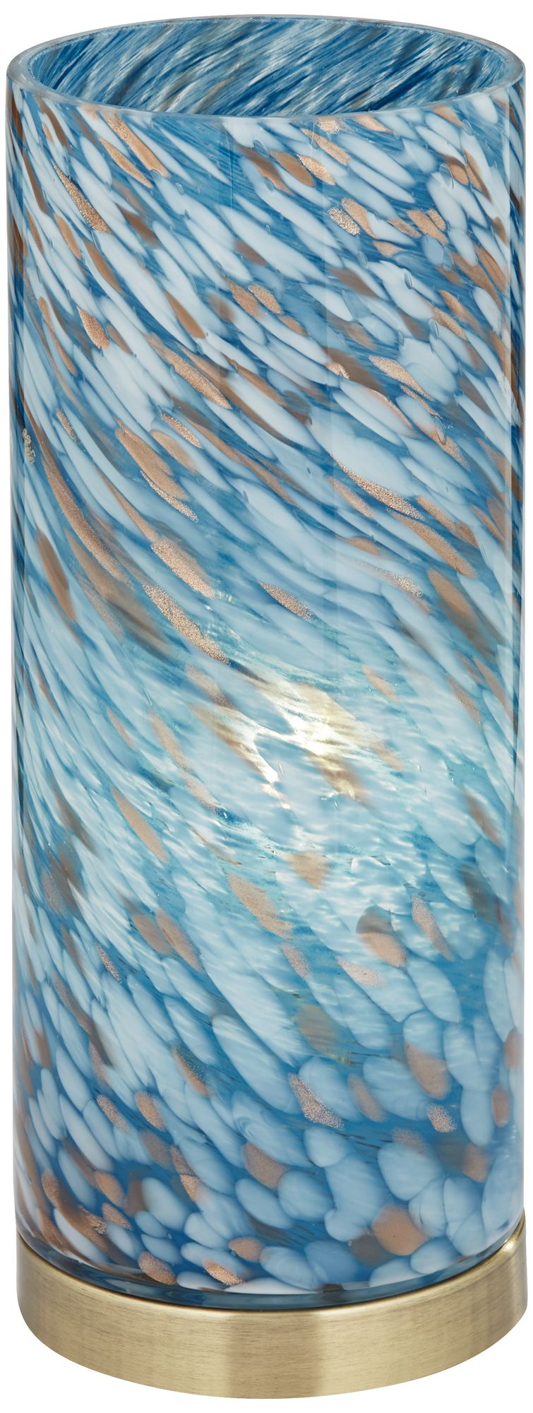 Image 2 Nikki 13 1/2" High Coastal Modern Blue Glass Accent Lamp