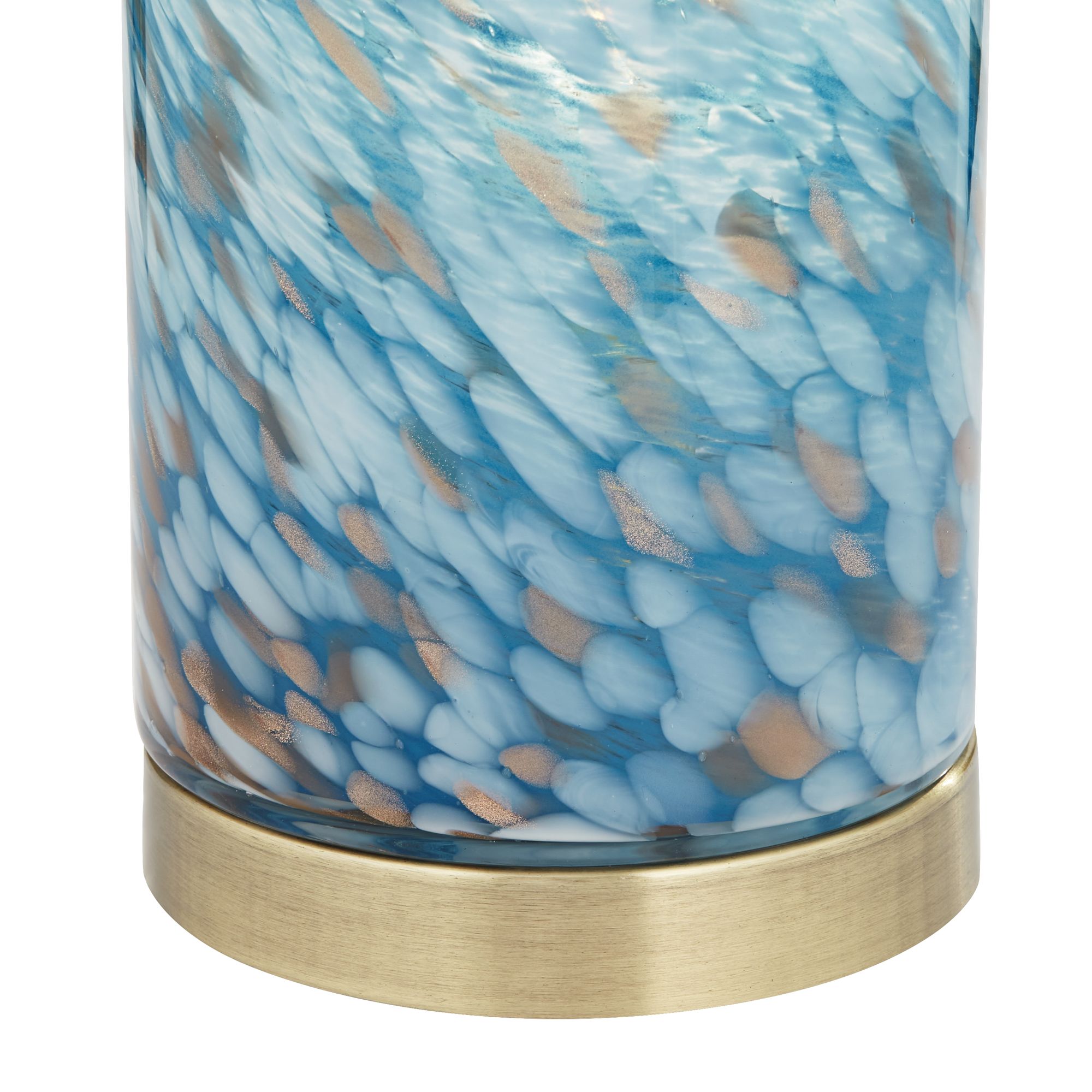 Image 4 Nikki 13 1/2" High Coastal Modern Blue Glass Accent Lamp more views