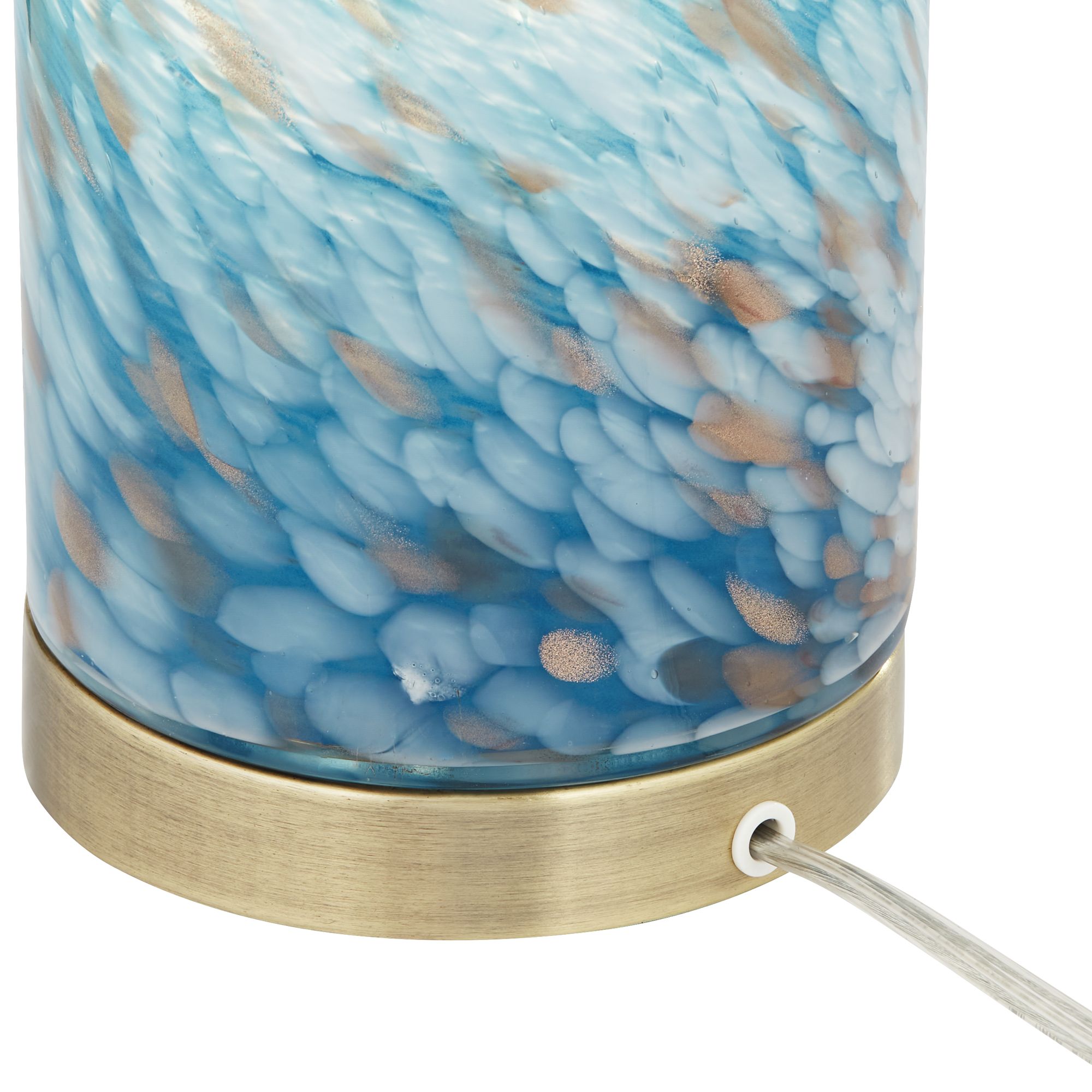 Image 5 Nikki 13 1/2" High Coastal Modern Blue Glass Accent Lamp more views