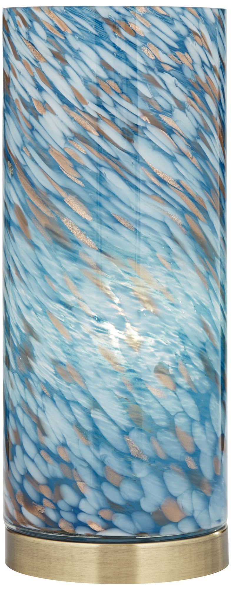 Image 7 Nikki 13 1/2" High Coastal Modern Blue Glass Accent Lamp more views