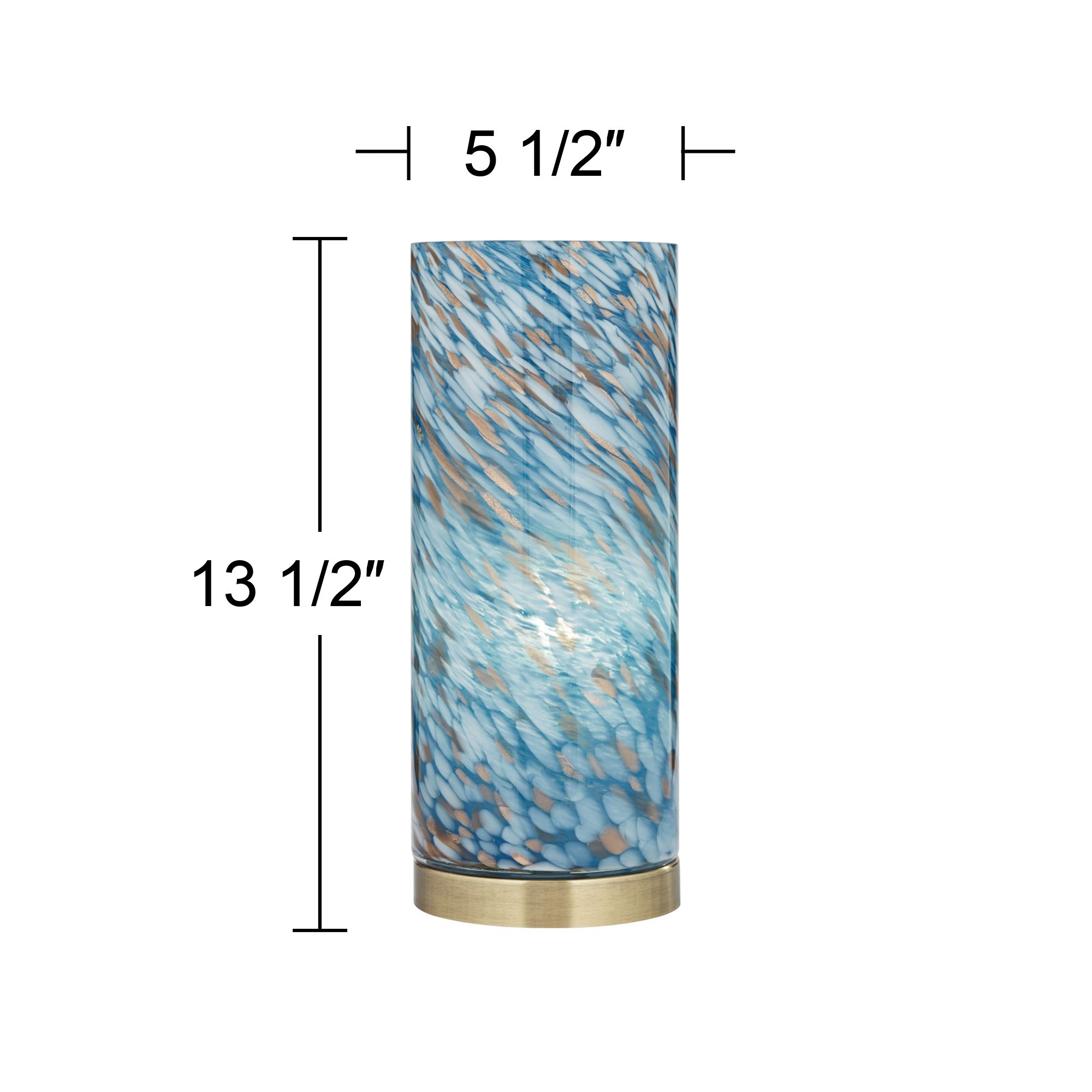 Nikki 13 1/2" High Coastal Modern Blue Glass Accent Lamp