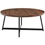 4_Niklaus 35 1/2" Wide American Walnut Wood Round Coffee Table more views