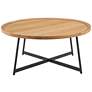 Niklaus 35 1/2" Wide Natural White Oak Wood Round Coffee Table