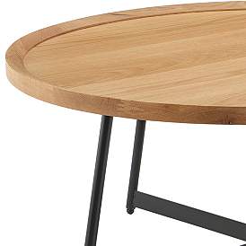 Image2 of Niklaus 35 1/2" Wide Natural White Oak Wood Round Coffee Table more views