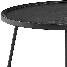 Image2 of Niklaus 35 1/2"W Black Stained Ash Wood Round Coffee Table more views