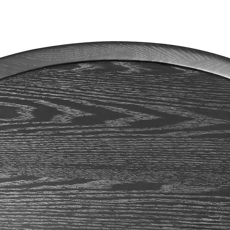 Image 5 Niklaus 35 1/2"W Black Stained Ash Wood Round Coffee Table more views